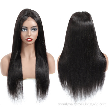 Shmily Straight Body Wave Kinky Curl Unprocessed Brazilian 13x4 Lace Frontal Wig Pre Plucked Fashionable Hairstyle For Women